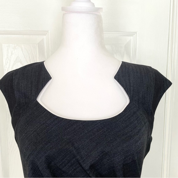 Calvin Cline Ruched Dress with Cap Sleeve, Size 4, Dark Gray Heather - Picture 3 of 9